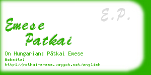 emese patkai business card