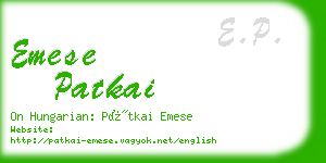 emese patkai business card